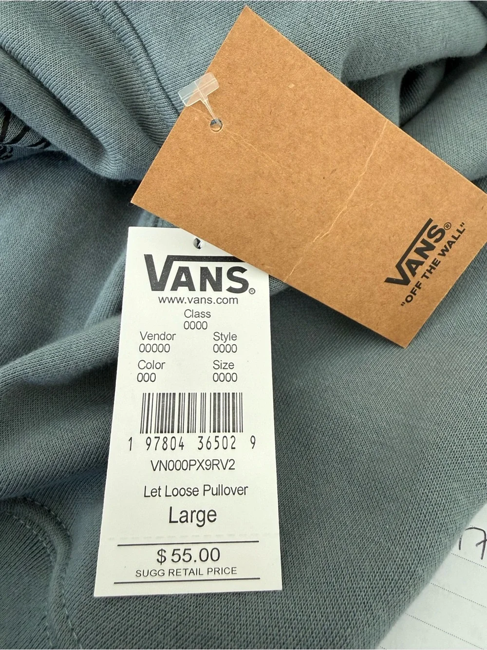 NWT Vans Kids Let Loose Pullover Hoodie/Color Stormy Weather/Size L 14–16